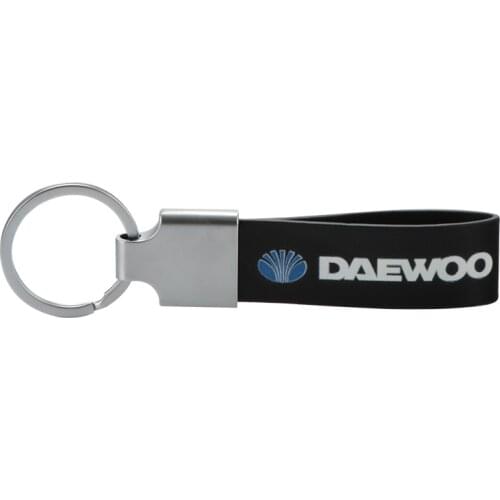 Car Styling Metal+Leather Emblem Car Keychain Key Chain Key Rings For Daewoo Matiz Nexia Lanos Kalos Gentra Nubira Espero Dama