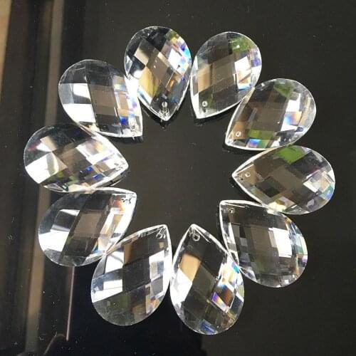 10Pcs K9 Crystal Glass Chandelier Lamp Prism Part Jewelry Making Pendant 38MM Chandelier Pendant DIY Suncatcher