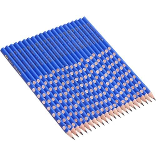 12pcs Triangle Holes Pencil Correction Writing Posture Pencil School Office Stationery (Blue)