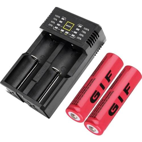 2020 New 2Pcs 3.7V 9800mAh 18650 Lithium Li Ion Rechargeable Battery Replacement LI-Ion Batteries With US/EU Plug Charger