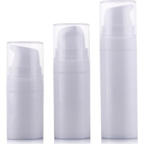 20pcs PET Airless Pump Bottles Cosmetic Container Small Empty Plastic 10ml 15ml Mini Travel Bottle Sample Makeup Packaging