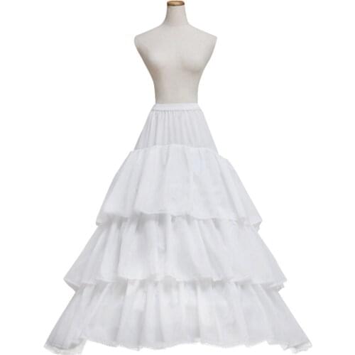 3 Hoop White Womens Bridal Wedding Ball Gown Princess Crinoline Slips Underskirt Cosplay Accessories