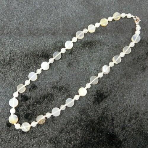 3pcs Natural Stone Quartz White Agates Onyx Hand-woven Bohemia Choker Torque Energy Treat Round Abacus Bead Necklace Collar Free