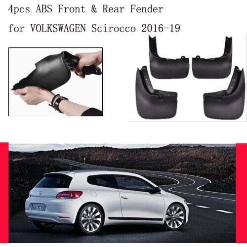 4pcs ABS Front & Rear Fender for VOLKSWAGEN Scirocco 2016-19 Car Mud Flaps Splash Guard Mudguard Mudflaps Accessories