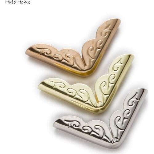 50 Piece 3 Colors Metal Book Corner Protector Scrapbook Photo Albums Diary Cover Corner Album Menu Folders Box Bag 21mm(6/8")