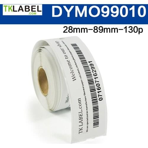 6 Rolls Dymo Compatible 99010 Label 28mm*89mm 130Pcs/Roll Compatible for LabelWriter 400 450 450Turbo Printer SLP 440 450