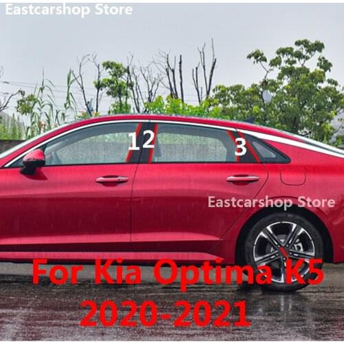 Car Door Window Middle Column Trim Decoration Protection Strip PC Stickers for Kia K5 Optima 2020 2021 Car Accessories