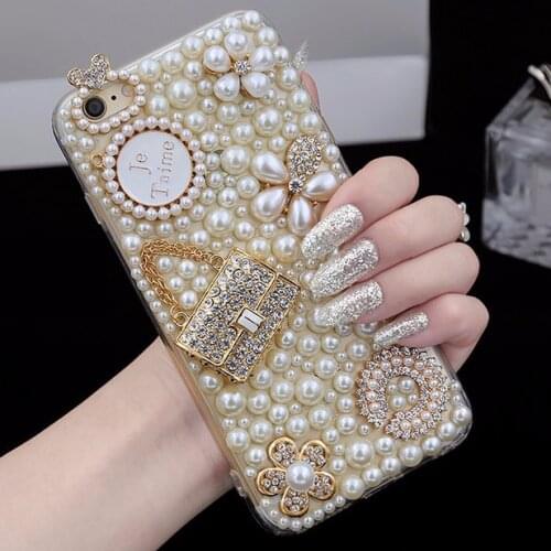 Flower Book Pearl DIY Cover Case For Samsung Galaxy M30s A10 A31 A41 A40 A50 A70 A20e A21s A30s A20s A51 A71 A01 M21 Handmade