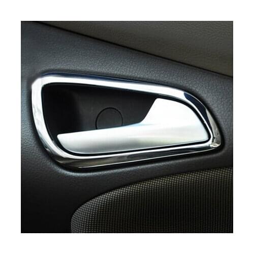 For Ford Focus 3 2012 2013 Stainless steel interior doors hand-clasping decoration ring 4pcs/set,auto accessories