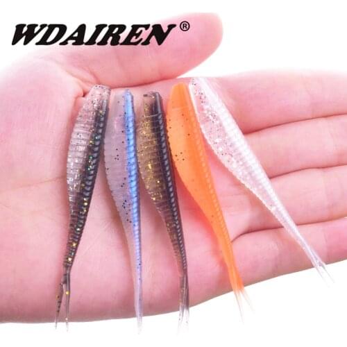 5Pcs/lot jig Wobbler Worm fishing Lure 7cm 1.8g Swimbaits Tackle fishing soft baits Bass Carp Lures Artificial Rubber Bait