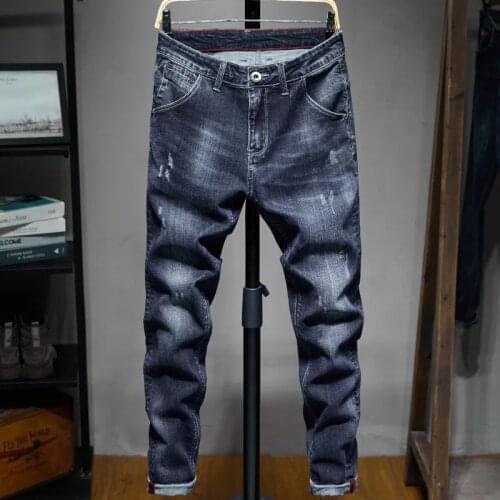 Elastic Denim Pants Male New Young Mens Fashion Trousers Jeans Casual Stretch Slim Skinny Jeans Men