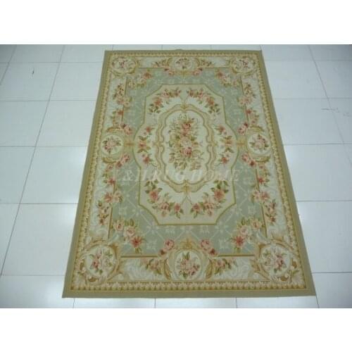 Free Shipping 5.24'X7.53' French Woolen Aubusson rug handmade 100% New Zealand wool rugs area rugs and carpets