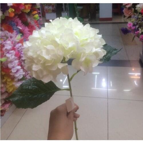 Artificial Hydrangea Flower 80cm/31.5" Fake Silk Single Hydrangeas 6 Colors for Wedding Centerpieces Home Party Decorative Flowe