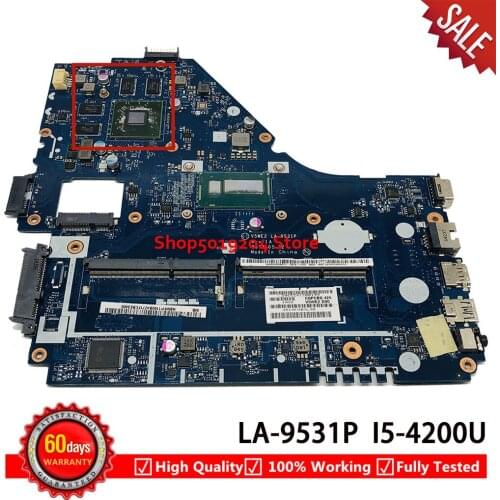 For ACER E1-572 E1-572G Laptop Motherboard V5WE2 LA-9531P SR170 I5-4200U Mainboard