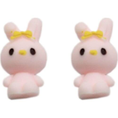 Cute Bow Knot Rabbit Cartoon Animals Flatback Resin Cabochon Scrap Booking Hair bow Center DIY Dolls house Accessories