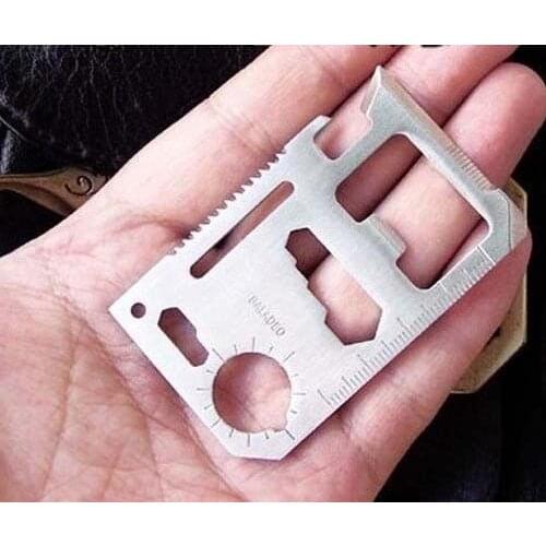 500pcs/lot Multi Tools 11 in 1 Multifunction Outdoor Hunting Survival Camping Pocket Military Credit Card Knife Silver Multitool
