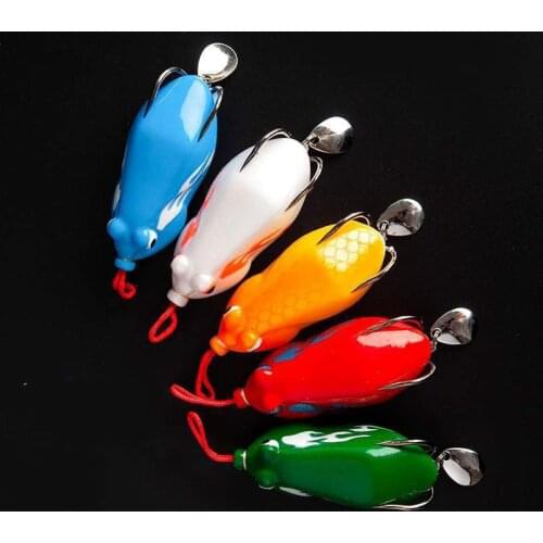 6.1CM/14G Fishing Soft bait Japan Plastic Fishing Lures Frog Lure Hook Topwater Fake Ray Frog Metal Sequins