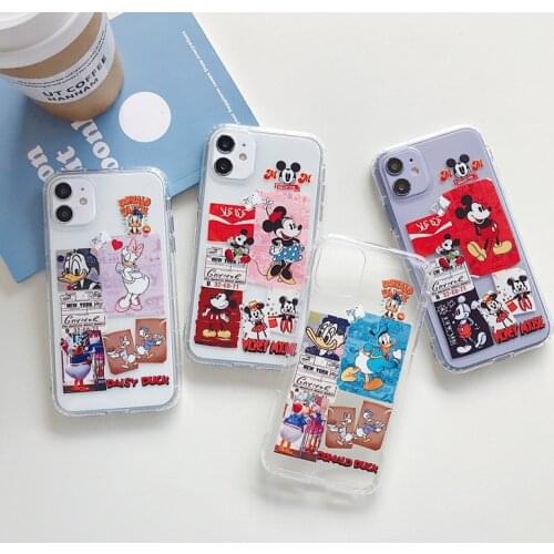 Disney Mickey Minnie TPU All-inclusive Soft Case for iPhone 11 Pro Max XR XS Max 7 8 Plus X SE Full Body Phone Back Cover
