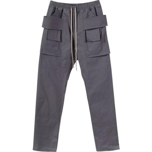 New 2020 Mens Clothing Hair Stylist fashion Gray Classic double ring locomotive overalls Pants Plus Size Singer Costumes