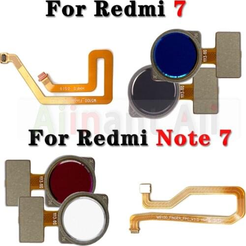 Original Home Button Back Touch ID Scanner Fingerprint Sensor Flex Cable Ribbon For Xiaomi Redmi Note 7 Plus Prime Pro