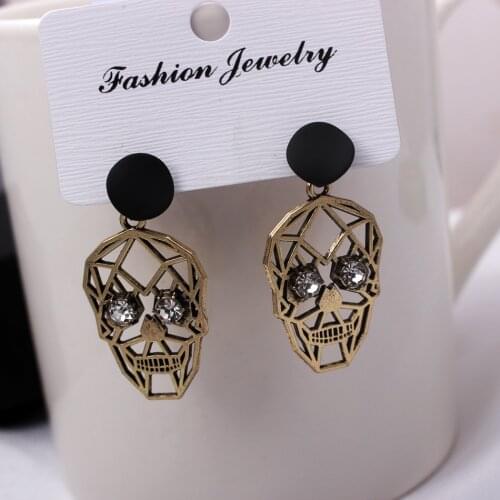 Hot Korean Temperament Simple Geometric Earrings Dropping Retro ZA skull cute Mini Ear Nails Earring Fashion female jewellry