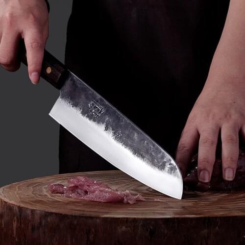 Hand forged slicing knife Japanese Santoku Sword Western Chefs Knife Kitchen knife Stainless steel knives