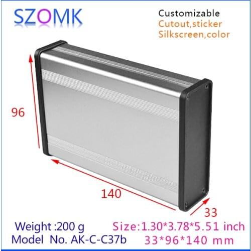 Szomk new arrival aluminum amplifier enclosure (1 pcs) 33*96*140mm extruded aluminum project box, dark grey aluminum case