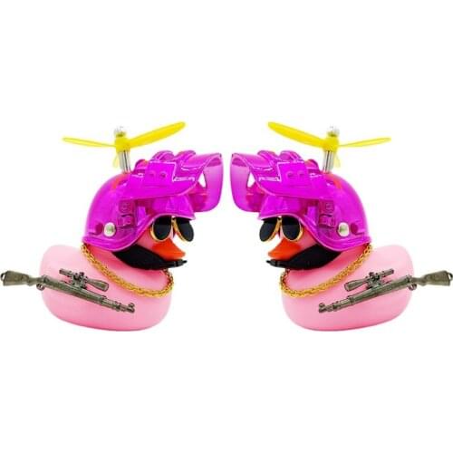 Pink Duck Car Ornament Dashboard Toy Cute Car Accessories Pink Helmet Duck Bicycle Motorcycle Cute Decoration Gift for Girls