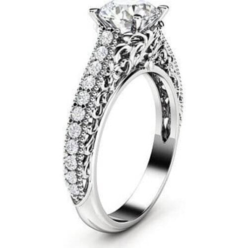 Sterling Silver 925 Diamond Rings for Women Silver Wedding Rings Filled Womens Couple Love Wedding Diamond Necklaces Women