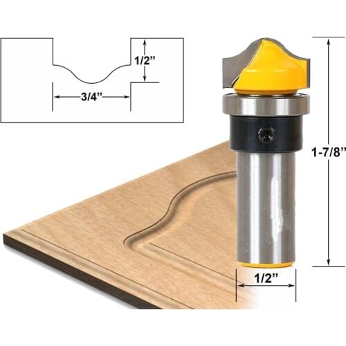 1pcs Profile Groove Template Router Bit - 1/2" Shank Cutting Diameter: 3/4", Cutting Height: 1/2"