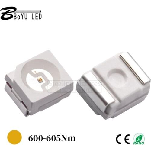 100pcs super bright light emitting diode 3528 smd led lamp beads 3528 orange lamp beads SMD LED220-220MCD 3528 orange light