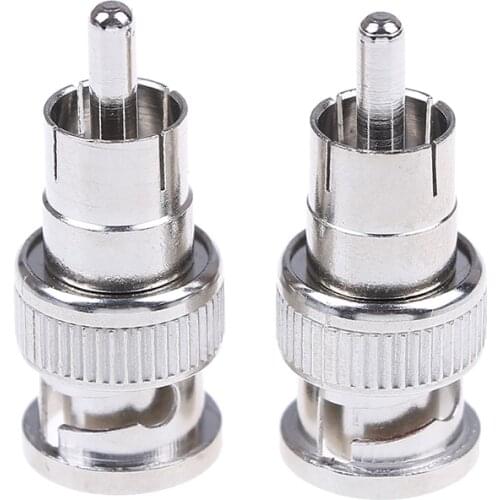 2Pcs BNC Male To RCA Male Coax Connector Adapter Cable Coupler For Cctv Camera