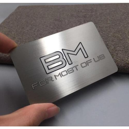 150pcs/lot stainless steel metal material novel brushed metal cards printing