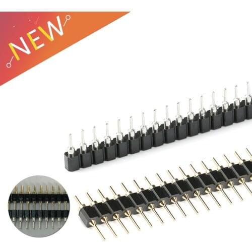 5 Pair Connector Pin Header Strip 5pcs Male + 5pcs Female Header Single Row 40 Pin 2.54mm Pin Connector Strip Round Needle 1x40