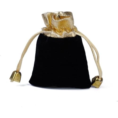 50pcs/Lot Black Velvet Drawstring Pouches Jewelry Bags Gift Bags 7cmx9cm Can customized Logo Printing