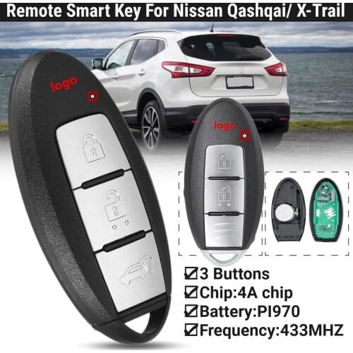 Car Keyless Remote Key 433.92Mhz 4A Chip for Nissan Qashqai X-Trail Murano J10 J11 J12 Juke Kicks Pulsar Rogue After 2019 Year