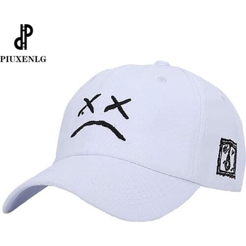 Lil Peep Sad face Dad Hat Embroidery 100% Cotton Baseball Cap Hat xxxtentacion Hip Hop Cap Golf Love lil.peep Snapback Women Men