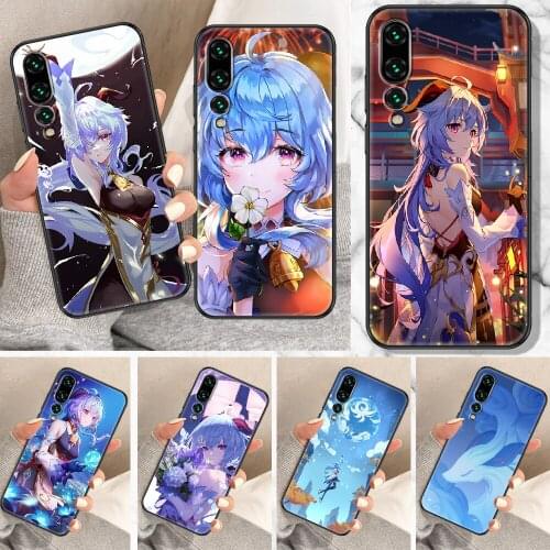 Genshin Impact Ganyu Phone Case For Huawei P Mate P10 P20 P30 P40 10 20 Smart Z Pro Lite black trend Etui 3D hoesjes fashion