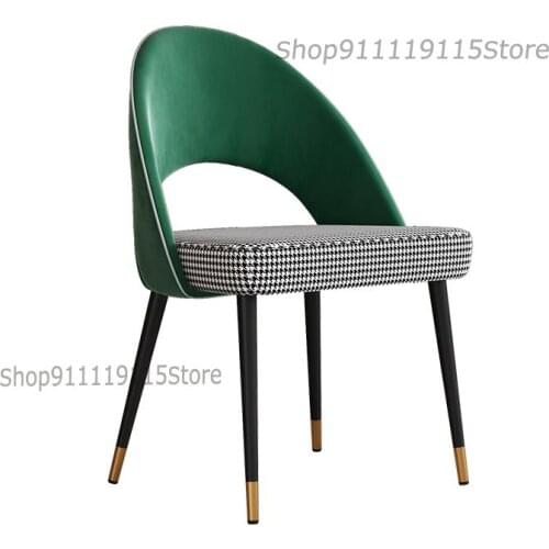 Net Red Light Luxury Dining Chair Home Back Cloth Art Minimalist Makeup Chair Modern Italian Thousand Bird Lattice Dining Table