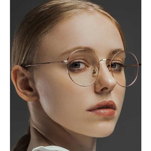 Feishini 2020 Optical Eyeglasses Frame Women Round Myopia Optical Denmark Korean Glasses Frame Men Titanium Nickel Alloys