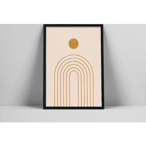 Mustard Rainbow Art Print | Retro Printable Art | Abstract Printable | Mid Century Modern Wall Art | Minimal Tone Art | Wa| Nara