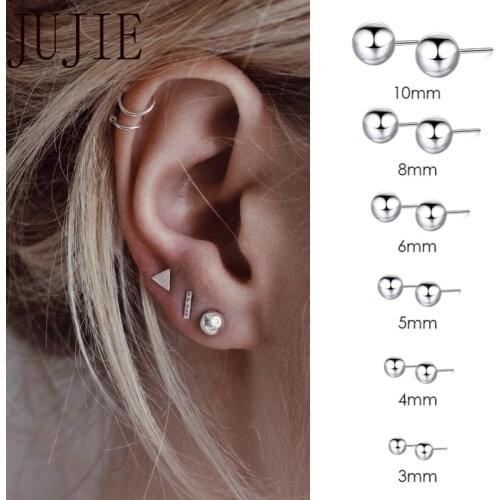 JUJIE Combination Stud Earring For Women Earrings Stainless steel geometric Earring Fashion Jewelry Oorbellen Kolczyki