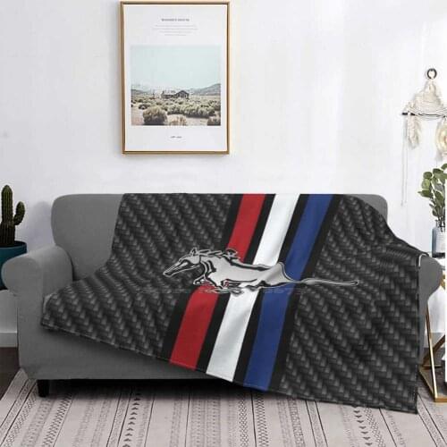Mustang Inspired Classy Air Conditioning Blanket Travel Portable Blanket American Car Muscle Unique Modern