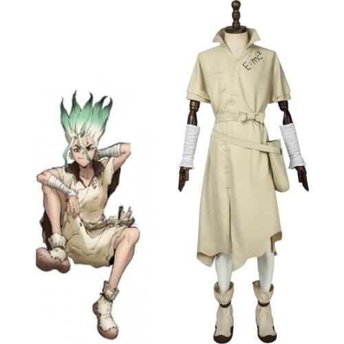 Cosplaydiy Dr.Stone Senku Ishigami Cosplay Costume Adult Halloween Fancy Party Suit L320