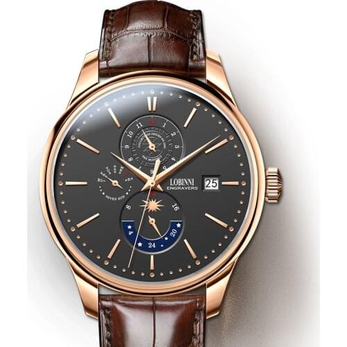 LOBINNI Top Sell Omatic Mechanical Watch Men мужские часы relogio Waterproof Luxury Latest Business Wristwatch erkek kol saati