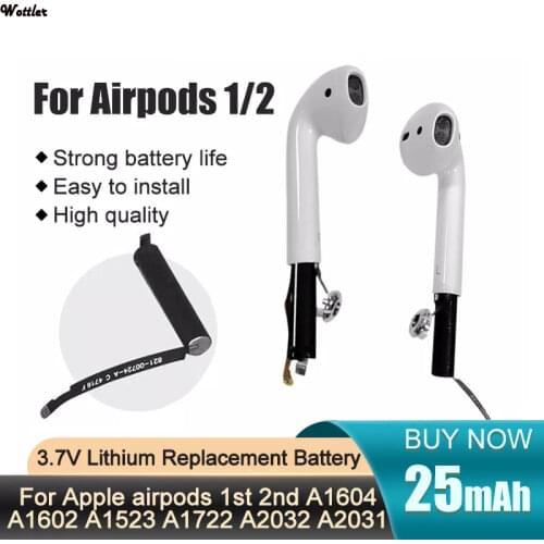 Small Size 3.7v 25mAh Replacement Li-ion Battery Airpod Bluetooth Headset Battery For Airpod Airpods 1st 2nd A1604 A1523 A1722 A