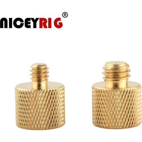 NICEYRIG Microphone Screw 1 Piece Male 1/4" to Female 3/8" and 1 Piece Male 3/8" to Female 1/4" Camera Rig (2 Pieces a Pack)