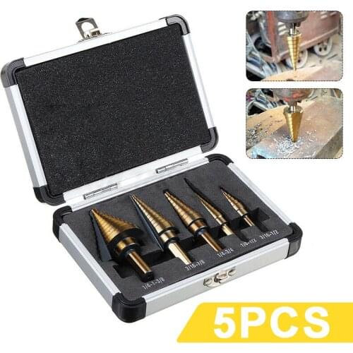 5pcs Step Drill Bit Set Cobalt Multiple Drill Bit For Metal Wood Step Cone Drill Hole Tools Metal Drilling Tool Accessories