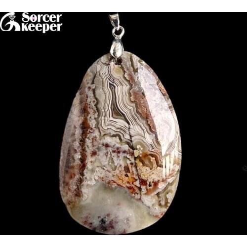 Natural Gem Stone Crazy Lace Rosetta Agates Pendant Fit DIY Necklace Slide Healing Beads for Women Men Jewelry Making BF280