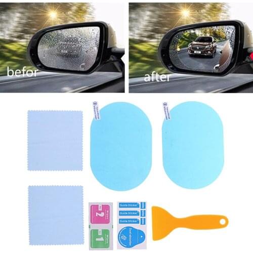One Pair Car Anti Water Mist Films Anti-fog Coating Rainproof Rearview Mirror Protective Film